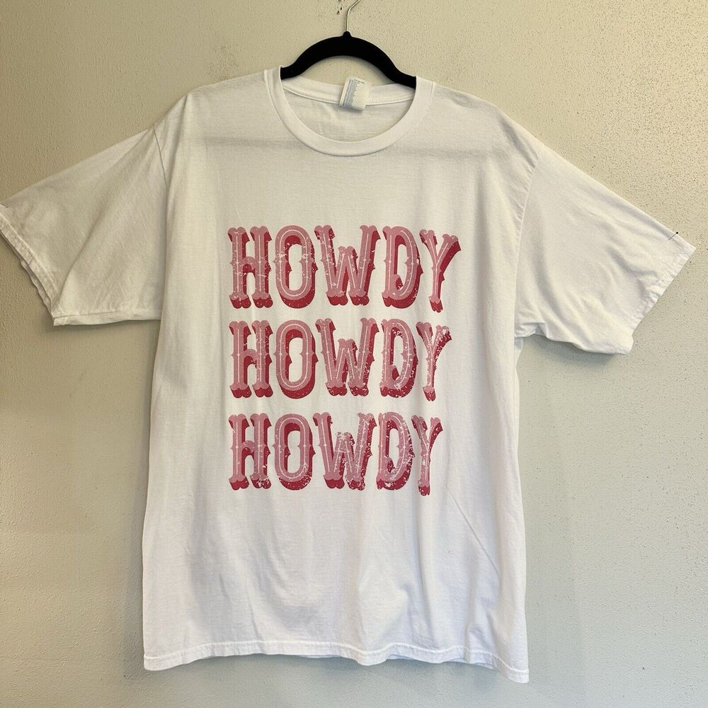 Pink Howdy Howdy‎ Howdy White T-shirt Large 100% Cotton